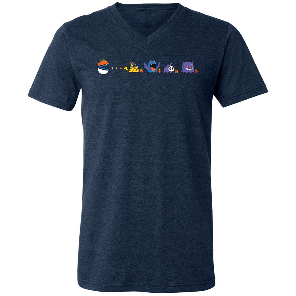 Unisex V-Neck T-Shirt - HGE4X9RS - Heather Navy - 15