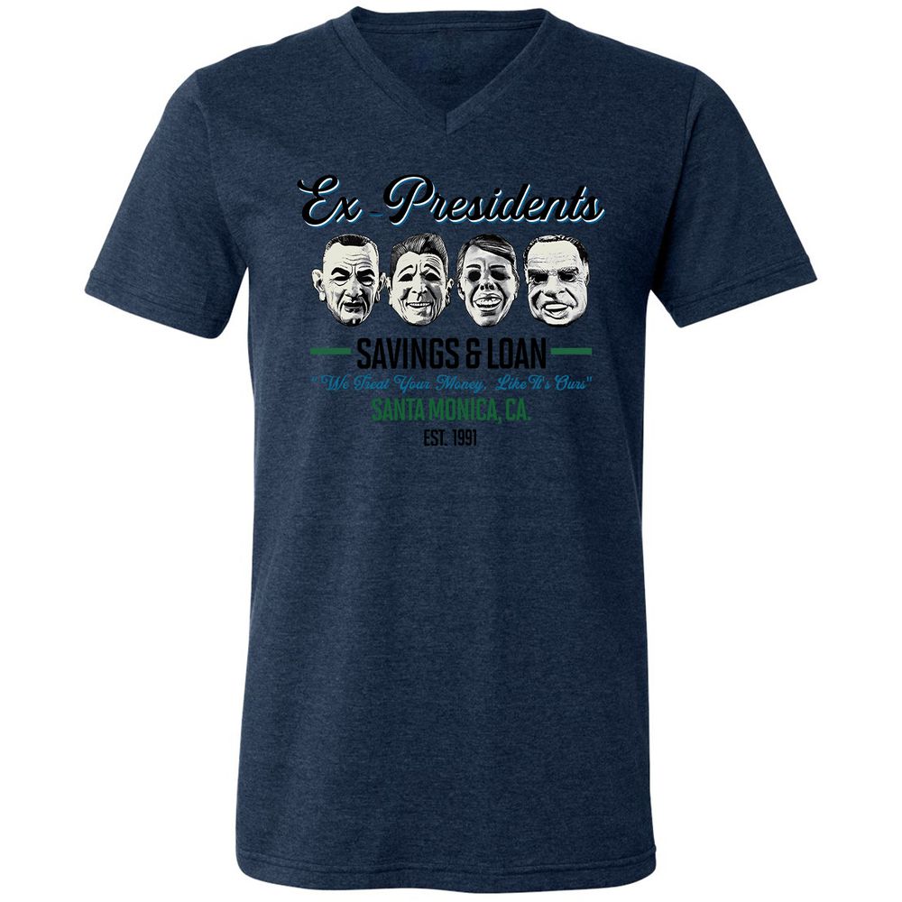 Unisex V-Neck T-Shirt - MLE5JQ85 - Heather Navy - 15