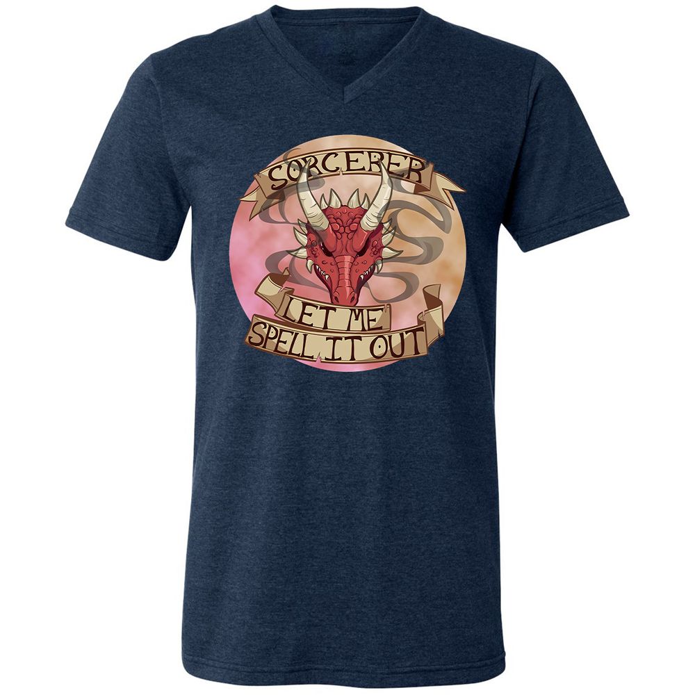 Unisex V-Neck T-Shirt - 4BV1KCW1 - Heather Navy - 15