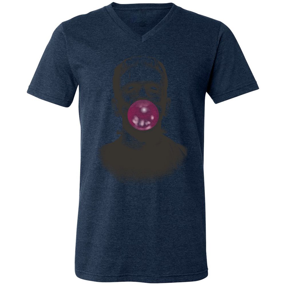 Unisex V-Neck T-Shirt - ZWQTD2RA - Heather Navy - 15