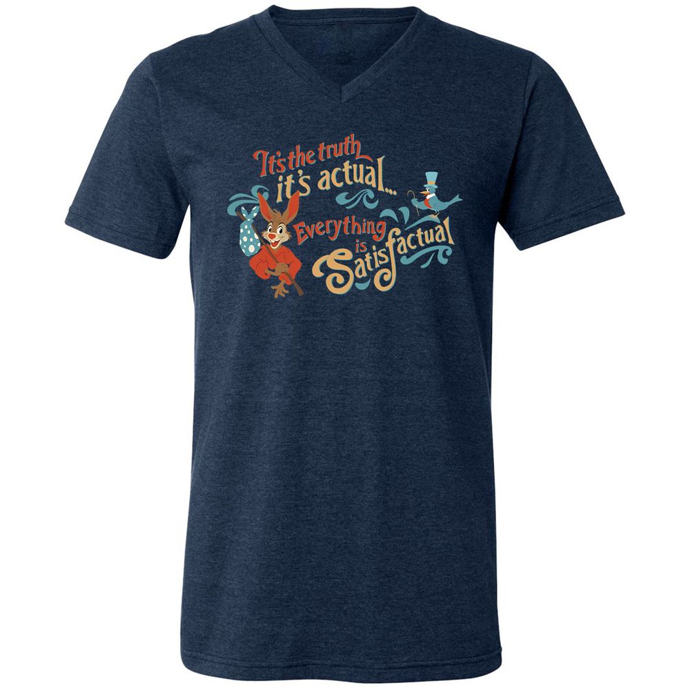 Unisex V-Neck T-Shirt - PQ3GBXTH - Heather Navy - 15