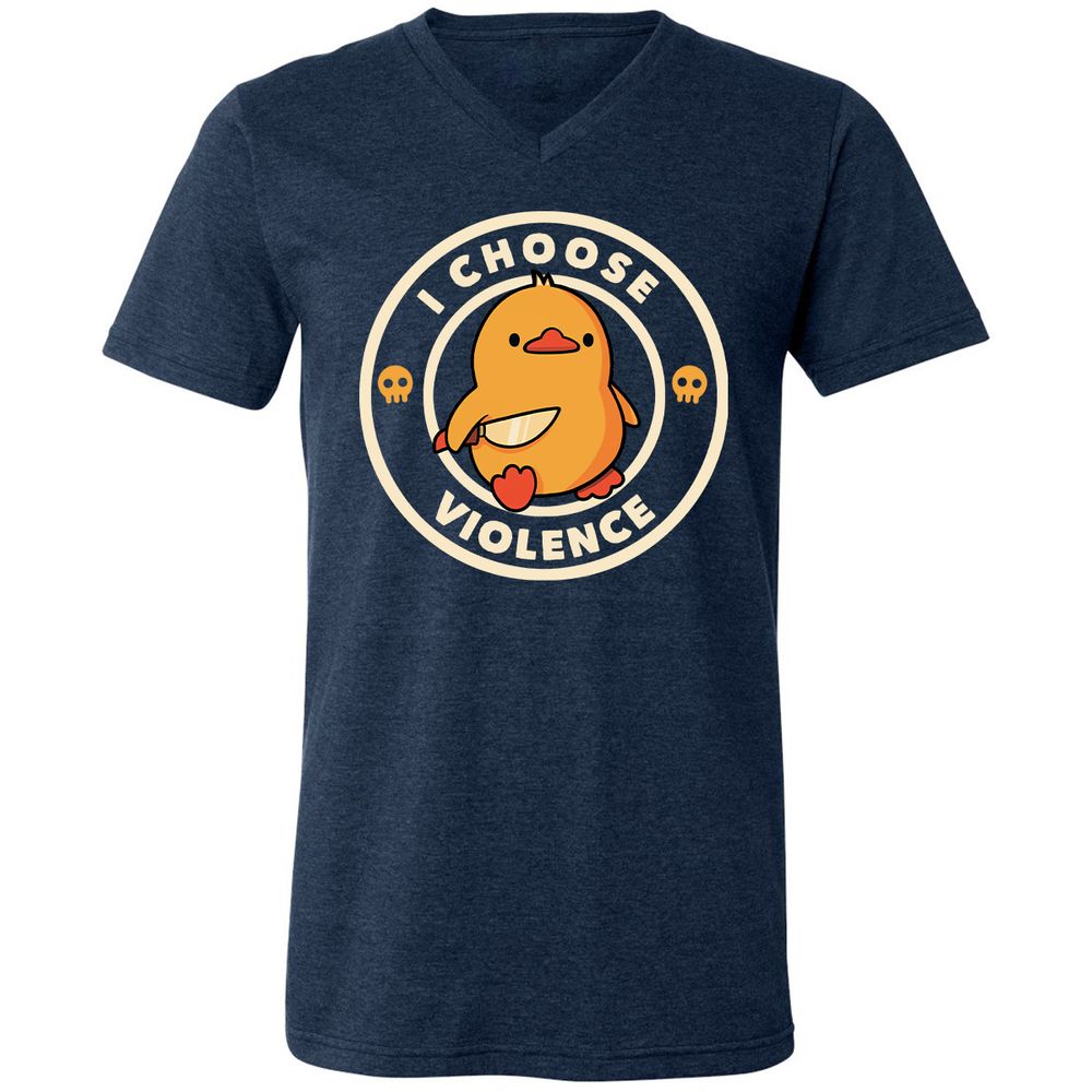Unisex V-Neck T-Shirt - K9V2VAXA - Heather Navy - 15