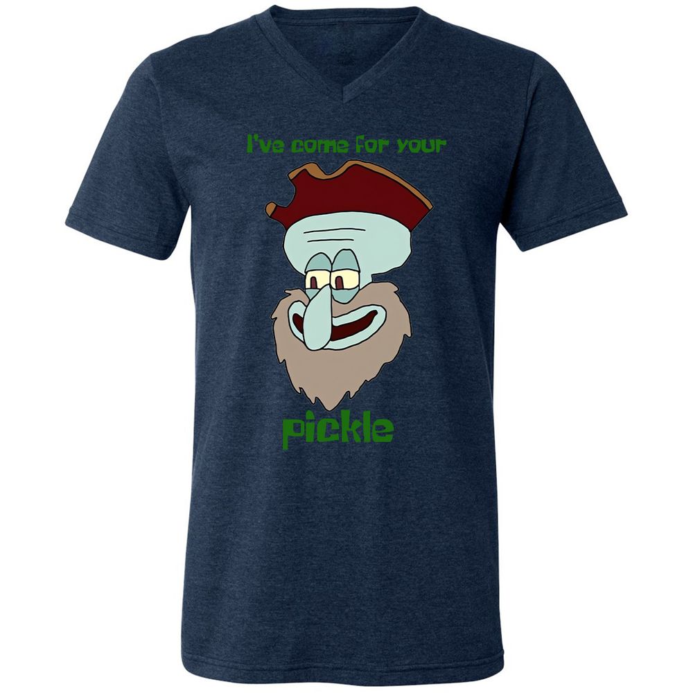 Unisex V-Neck T-Shirt - QX8L8M2Q - Heather Navy - 15