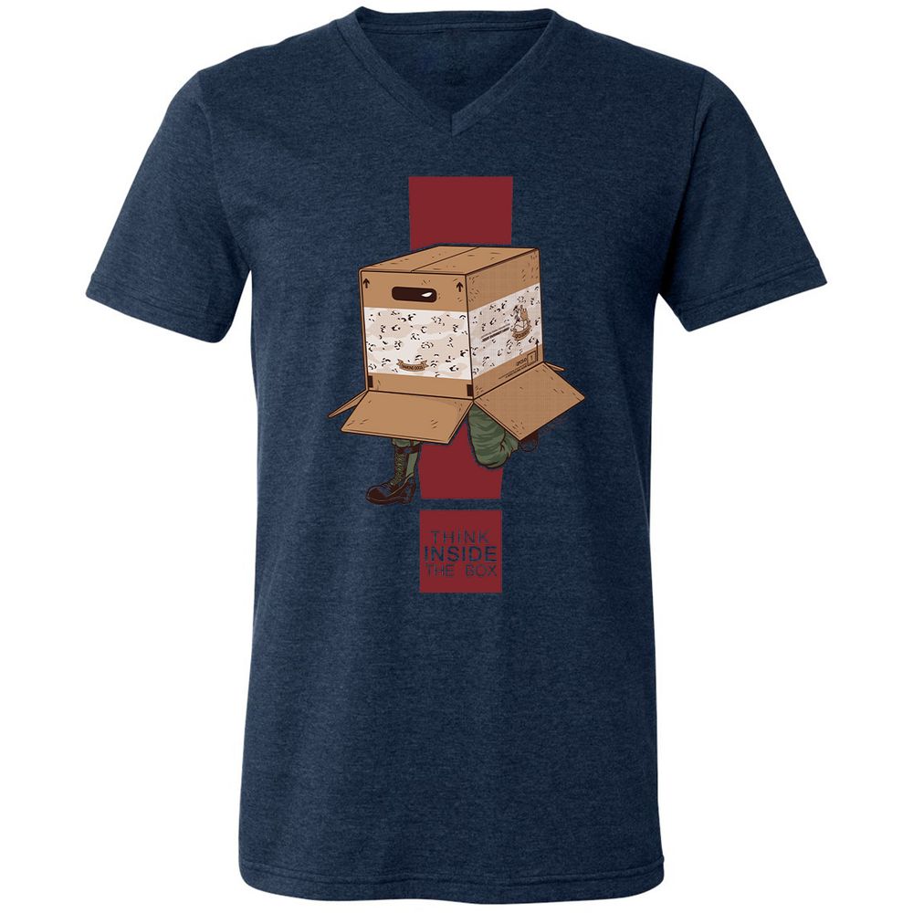 Unisex V-Neck T-Shirt - 7ESS9F1M - Heather Navy - 15