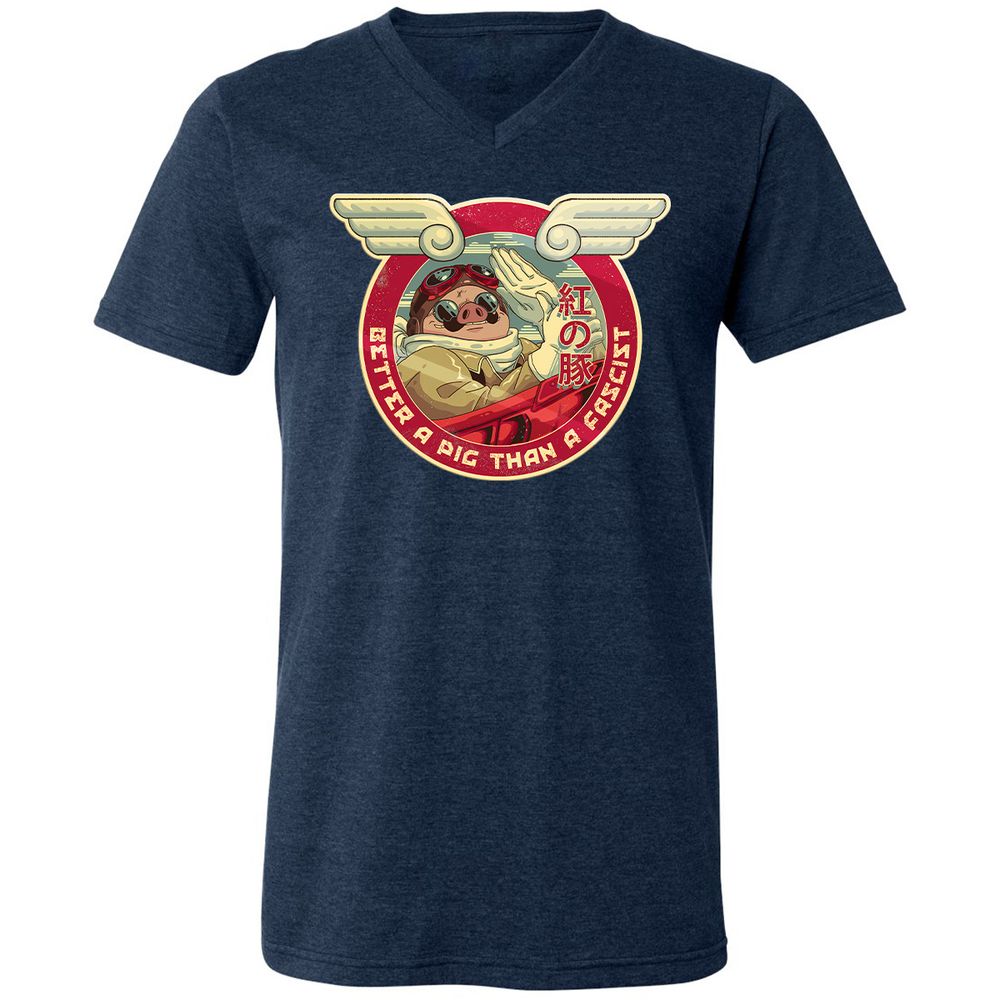 Unisex V-Neck T-Shirt - E2VGW65X - Heather Navy - 15
