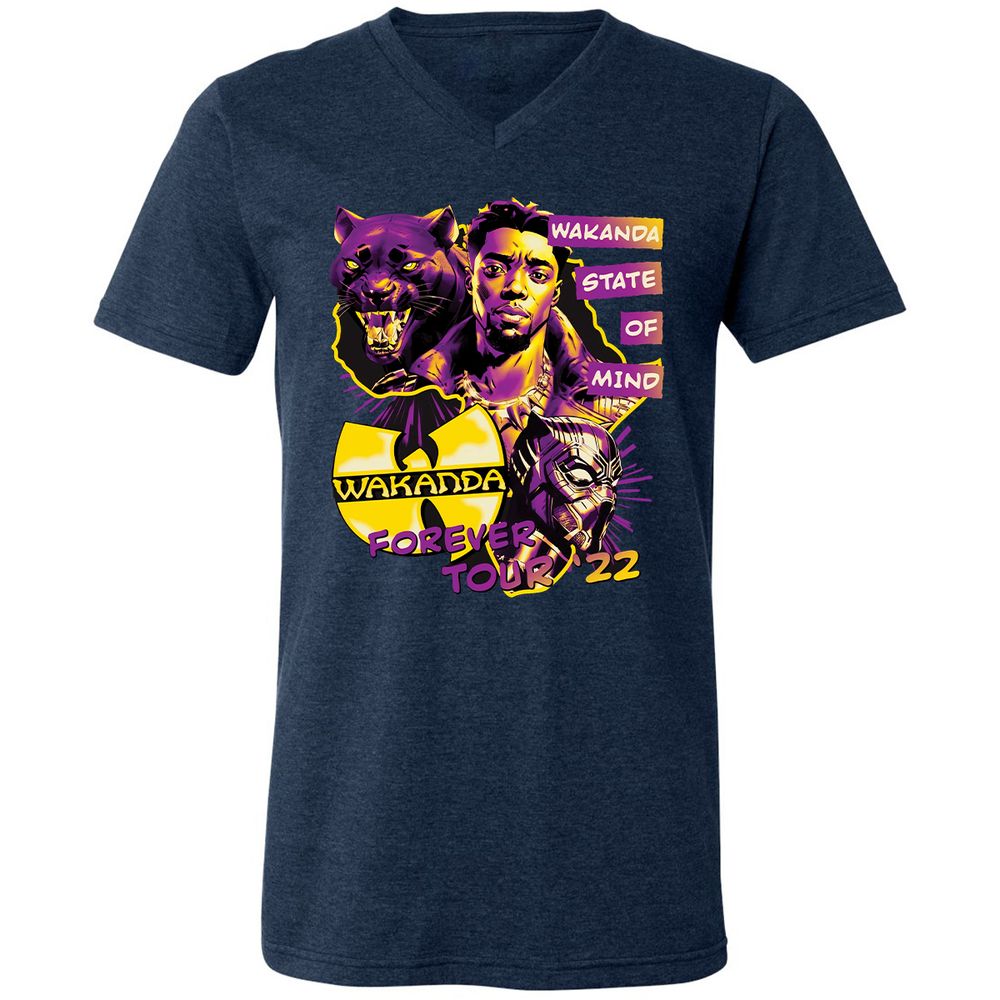 Unisex V-Neck T-Shirt - M84ZT2BX - Heather Navy - 15