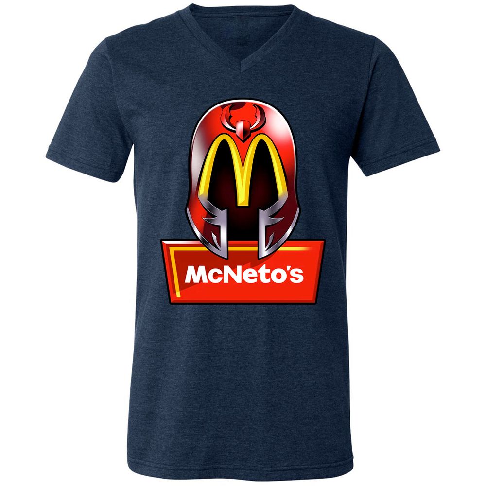 Unisex V-Neck T-Shirt - HYNFPWGR - Heather Navy - 15