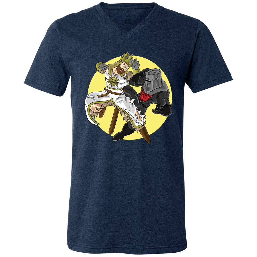 Unisex V-Neck T-Shirt - K7SDAG3S - Heather Navy - 15