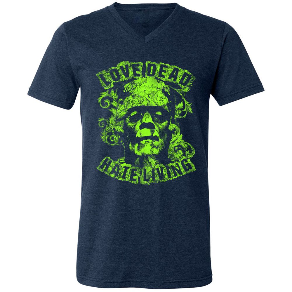 Unisex V-Neck T-Shirt - 67HHJW3M - Heather Navy - 15