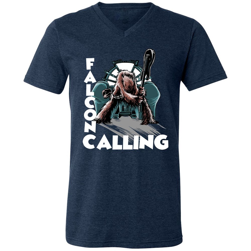 Unisex V-Neck T-Shirt - DHP3KXJJ - Heather Navy - 15