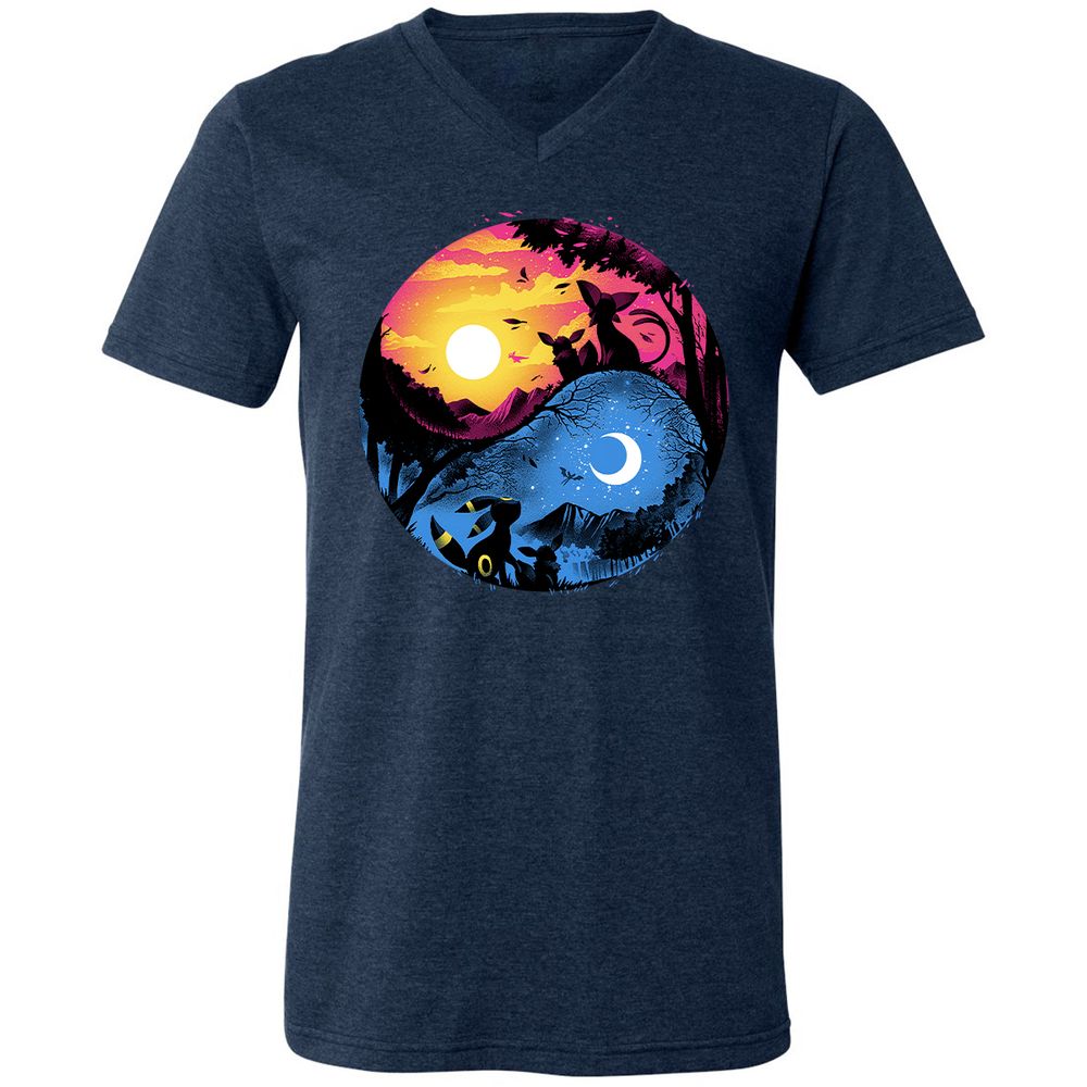 Unisex V-Neck T-Shirt - N5W3CVUN - Heather Navy - 15