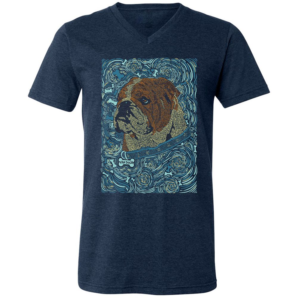 Unisex V-Neck T-Shirt - 3J139PBC - Heather Navy - 15