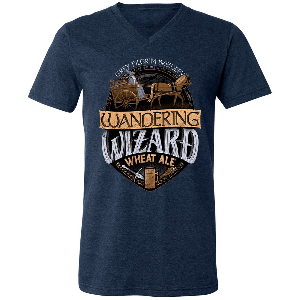 Unisex V-Neck T-Shirt - 6X6ZNBM7 - Heather Navy - 15