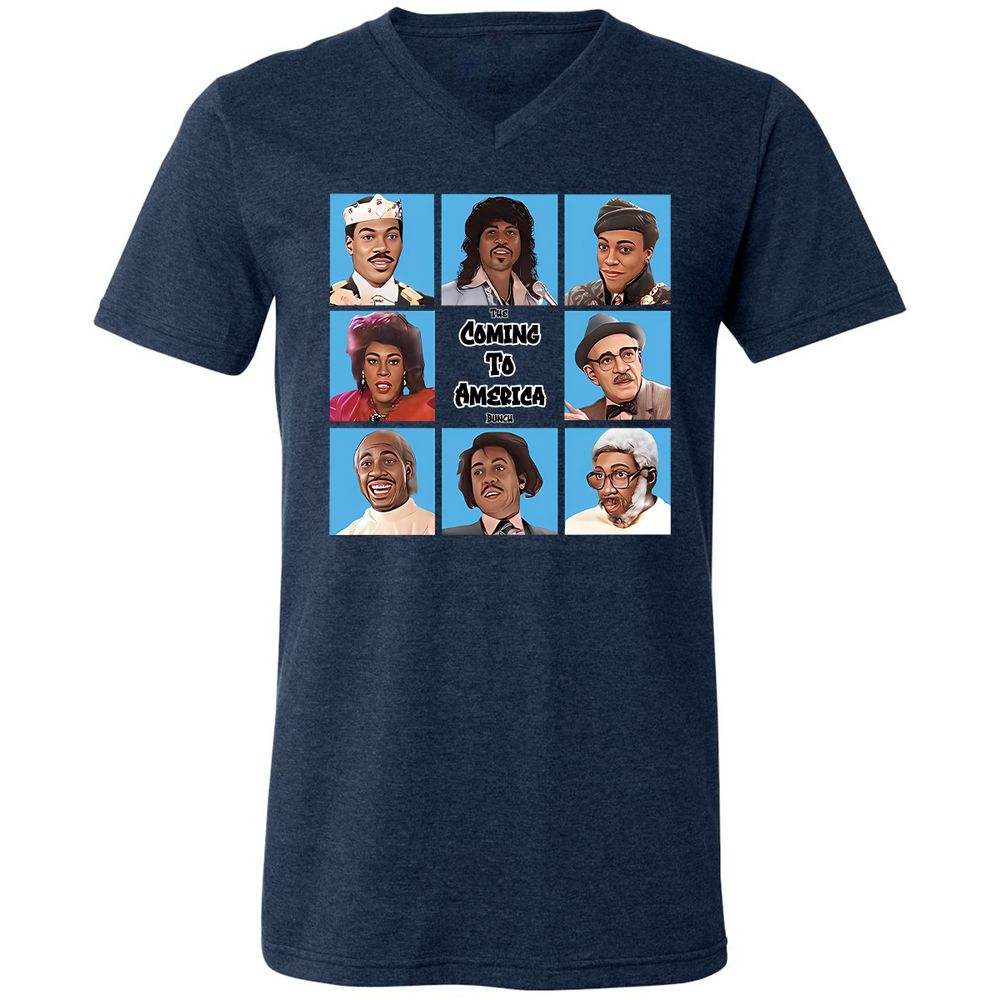 Unisex V-Neck T-Shirt - UFVL5Y5Q - Heather Navy - 15