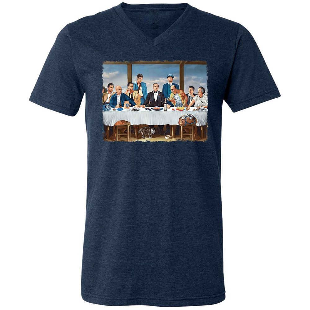 Unisex V-Neck T-Shirt - F6Y2ZLEL - Heather Navy - 15