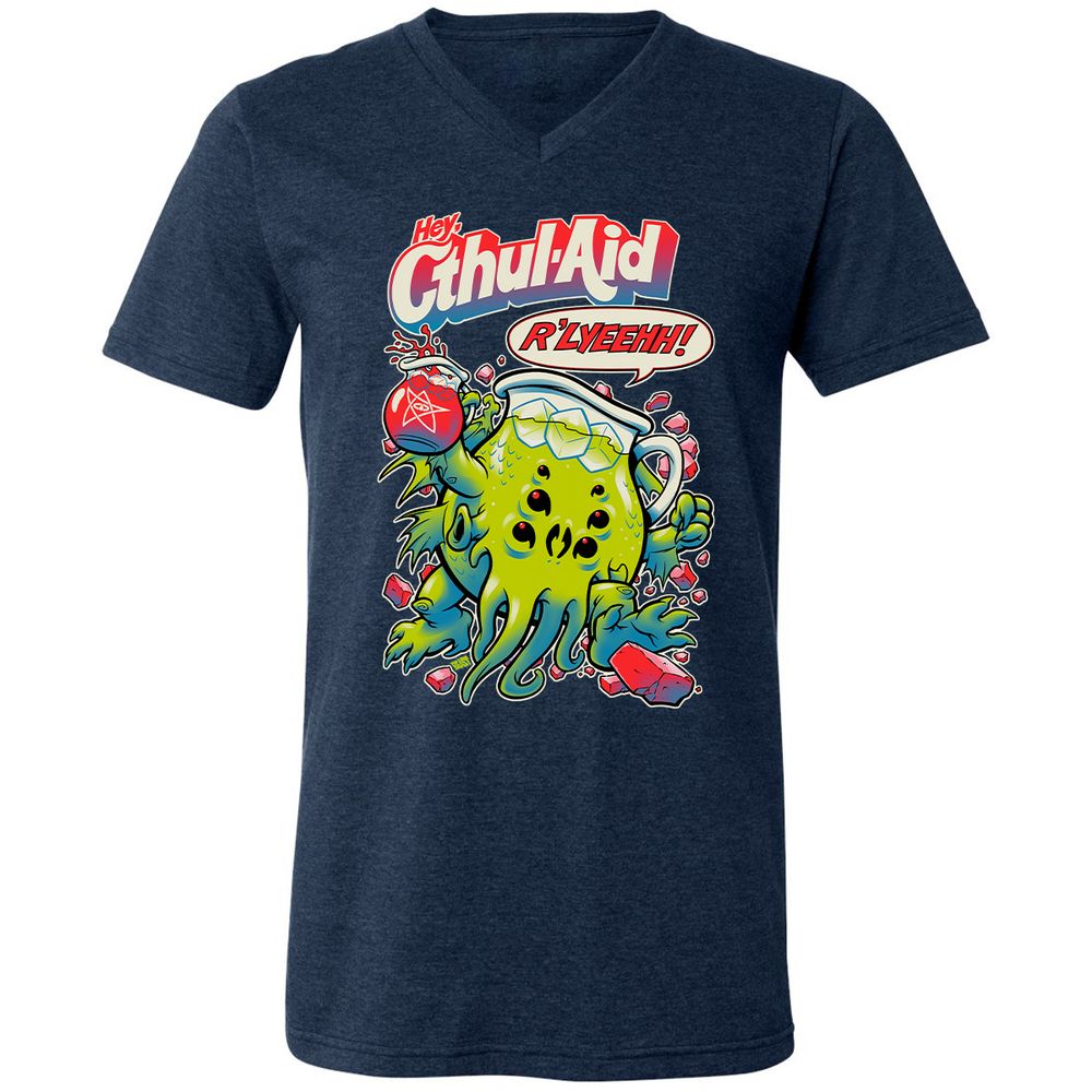 Unisex V-Neck T-Shirt - DKPARPGC - Heather Navy - 15