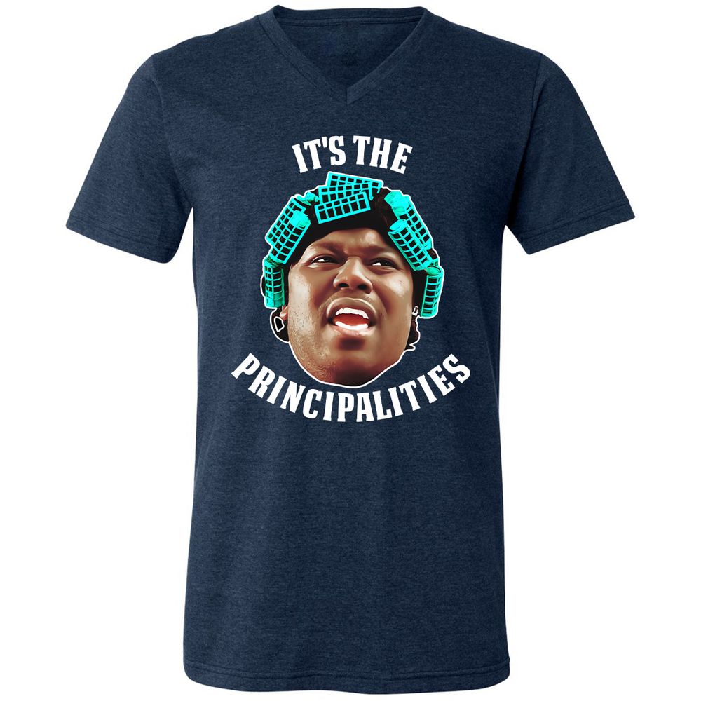 Unisex V-Neck T-Shirt - DE3MM3HX - Heather Navy - 15