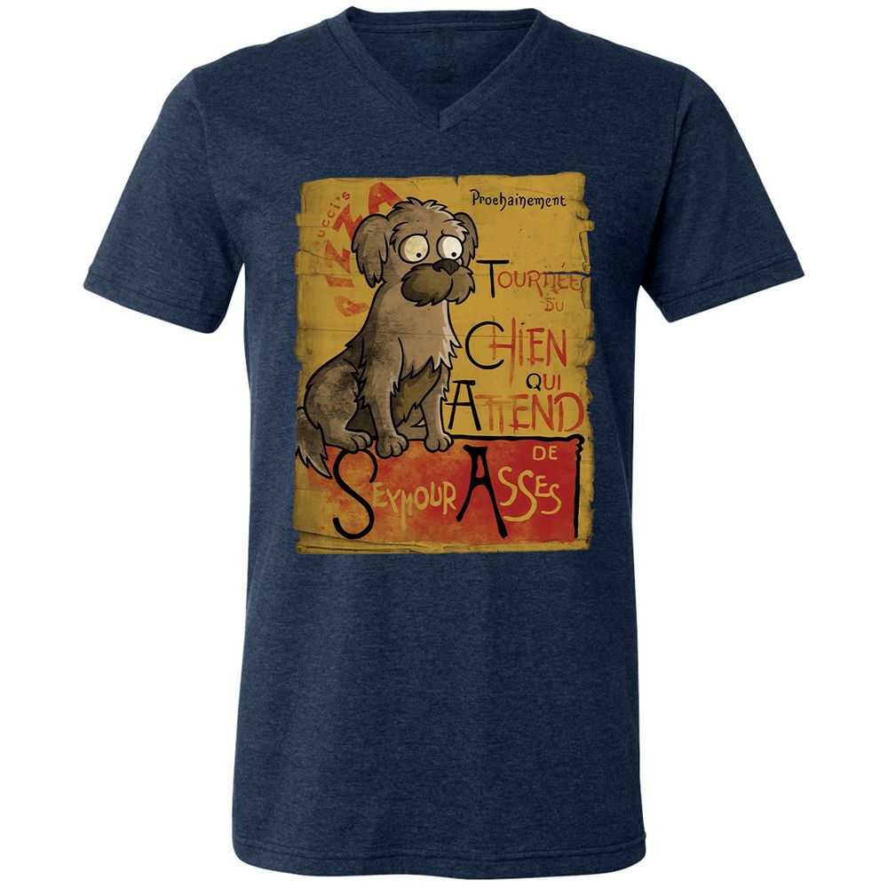 Unisex V-Neck T-Shirt - YT6HGPJB - Heather Navy - 15