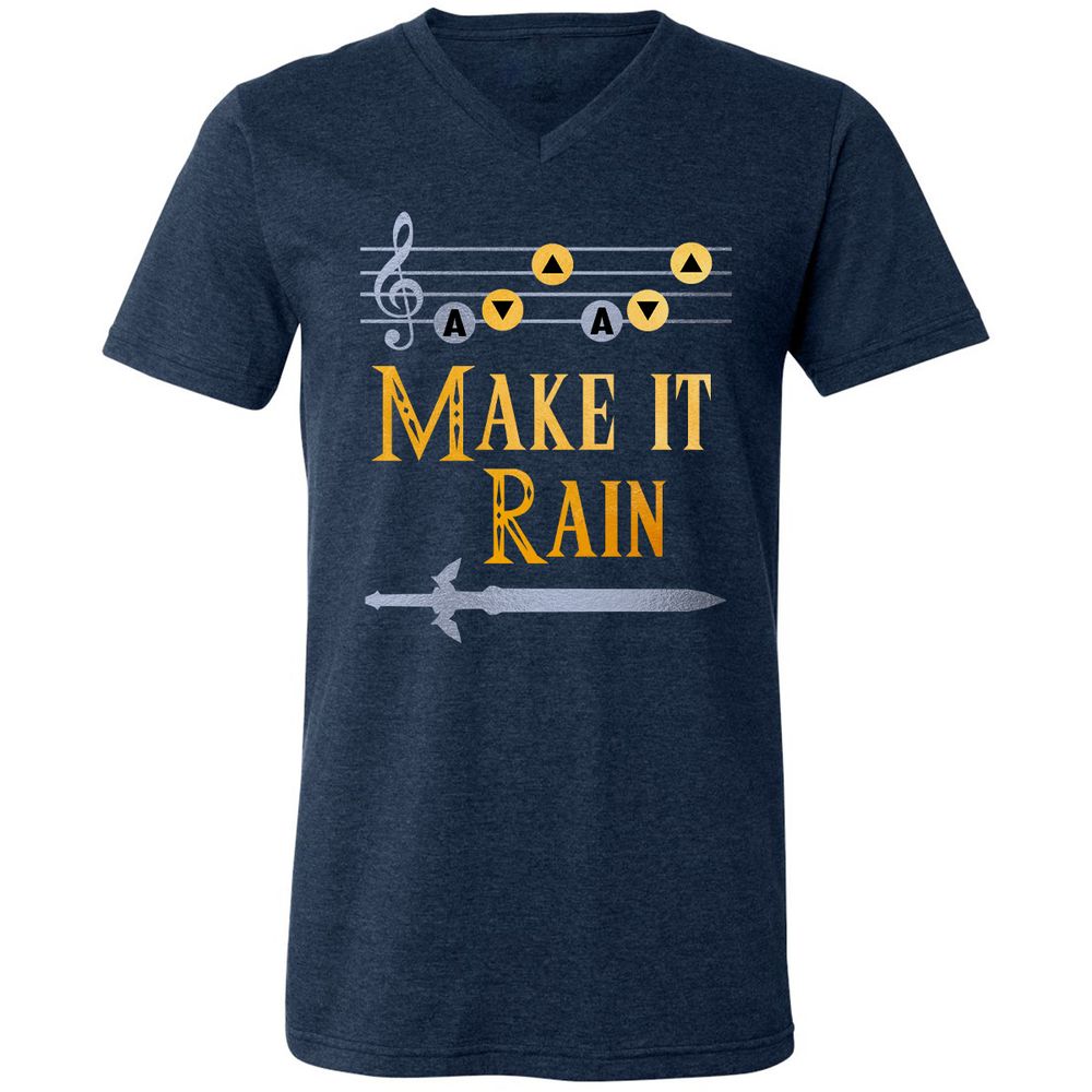 Unisex V-Neck T-Shirt - GUAAW99B - Heather Navy - 15