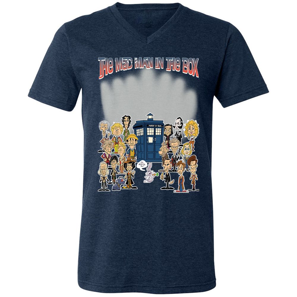 Unisex V-Neck T-Shirt - 5NBXEQFG - Heather Navy - 15