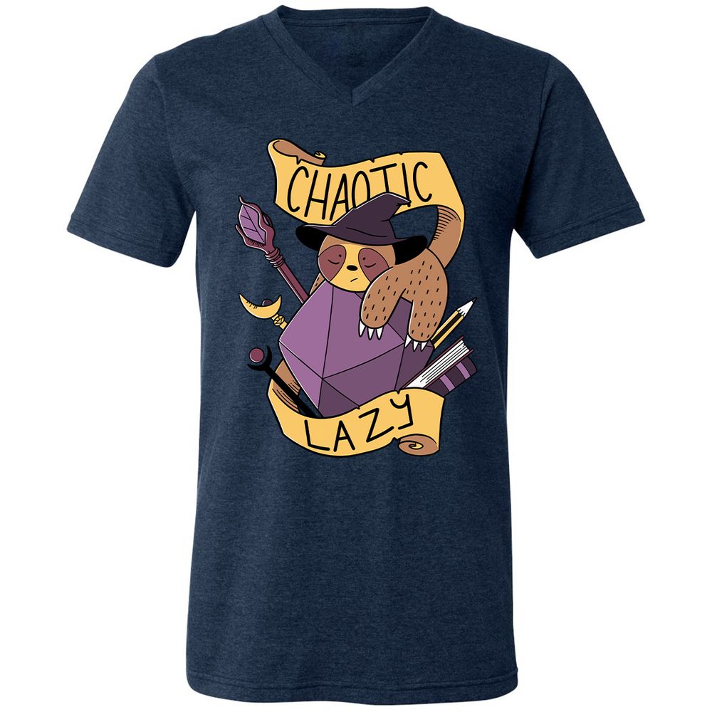 Unisex V-Neck T-Shirt - GK2YEMJK - Heather Navy - 15