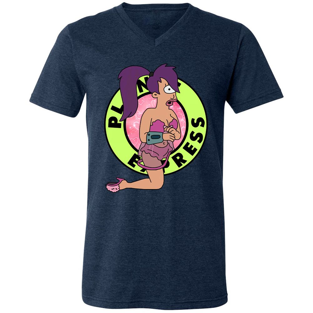 Unisex V-Neck T-Shirt - RVX3BEQ6 - Heather Navy - 15
