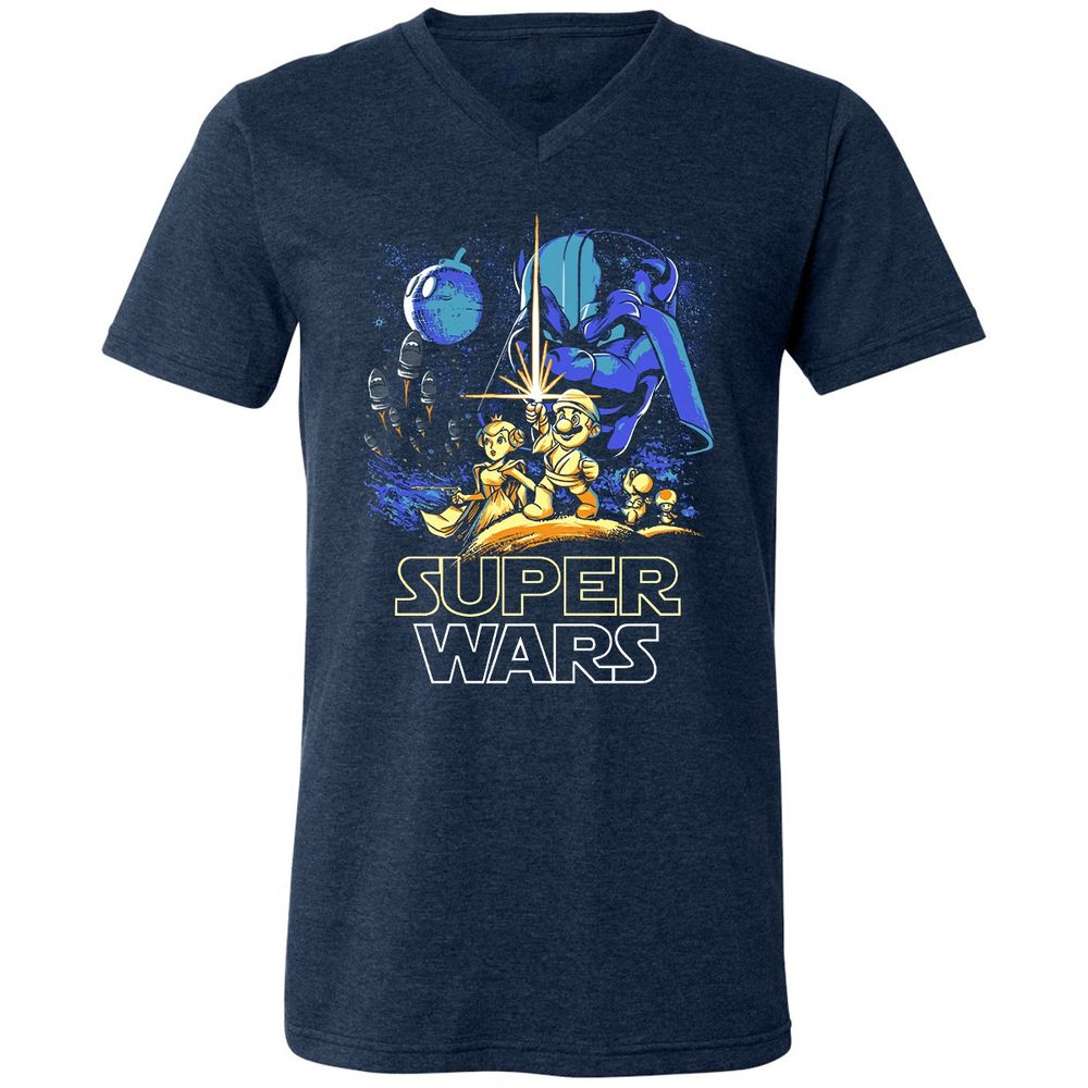 Unisex V-Neck T-Shirt - TZD3G72P - Heather Navy - 15
