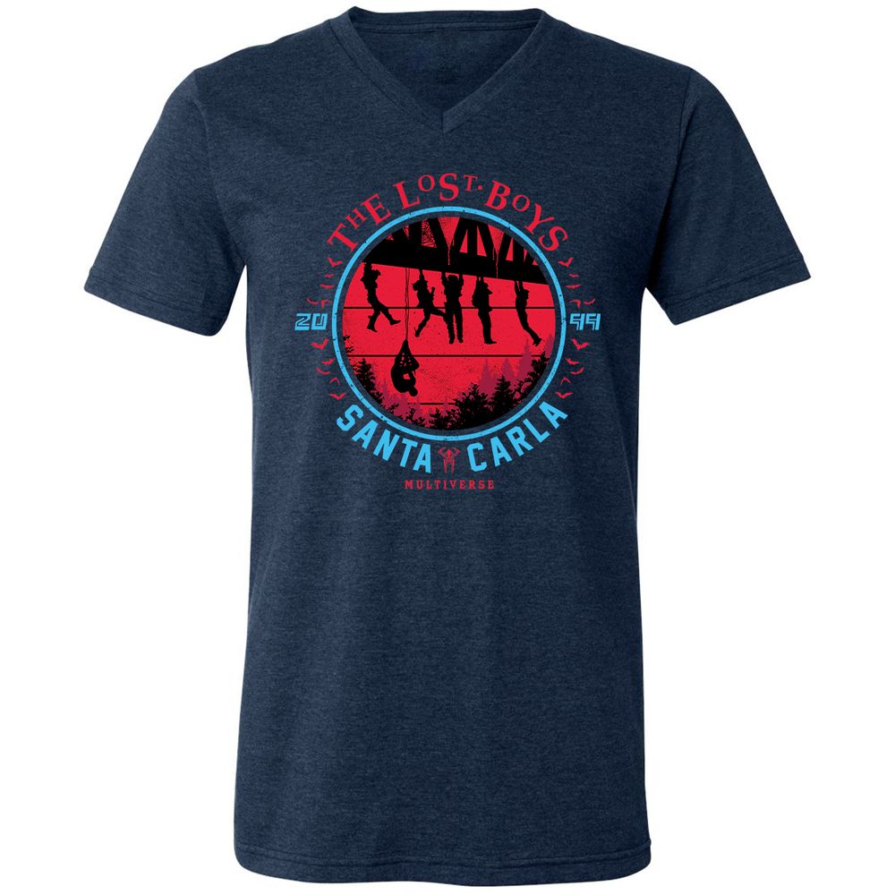 Unisex V-Neck T-Shirt - X2KL9M1C - Heather Navy - 15
