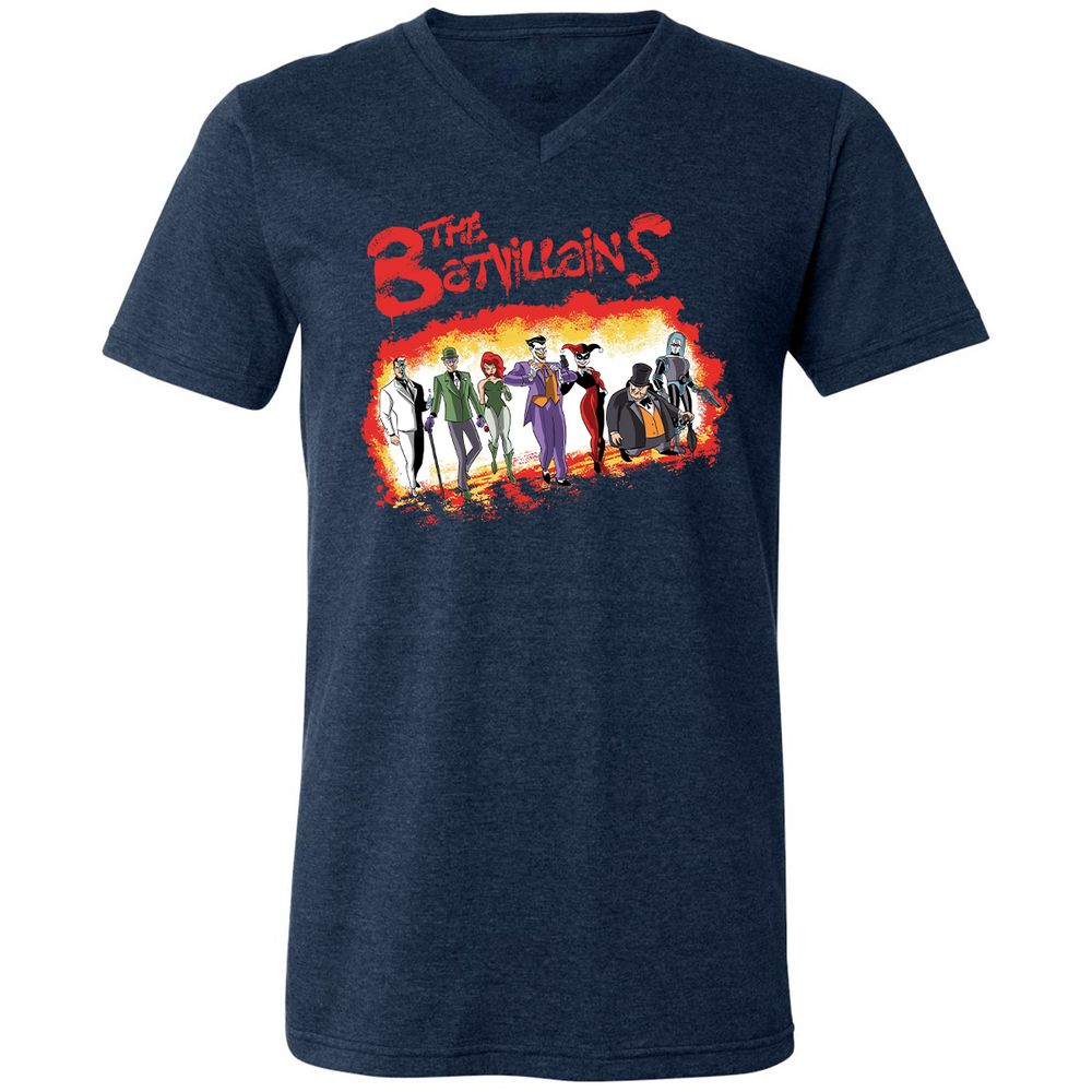 Unisex V-Neck T-Shirt - 447U6RXJ - Heather Navy - 15