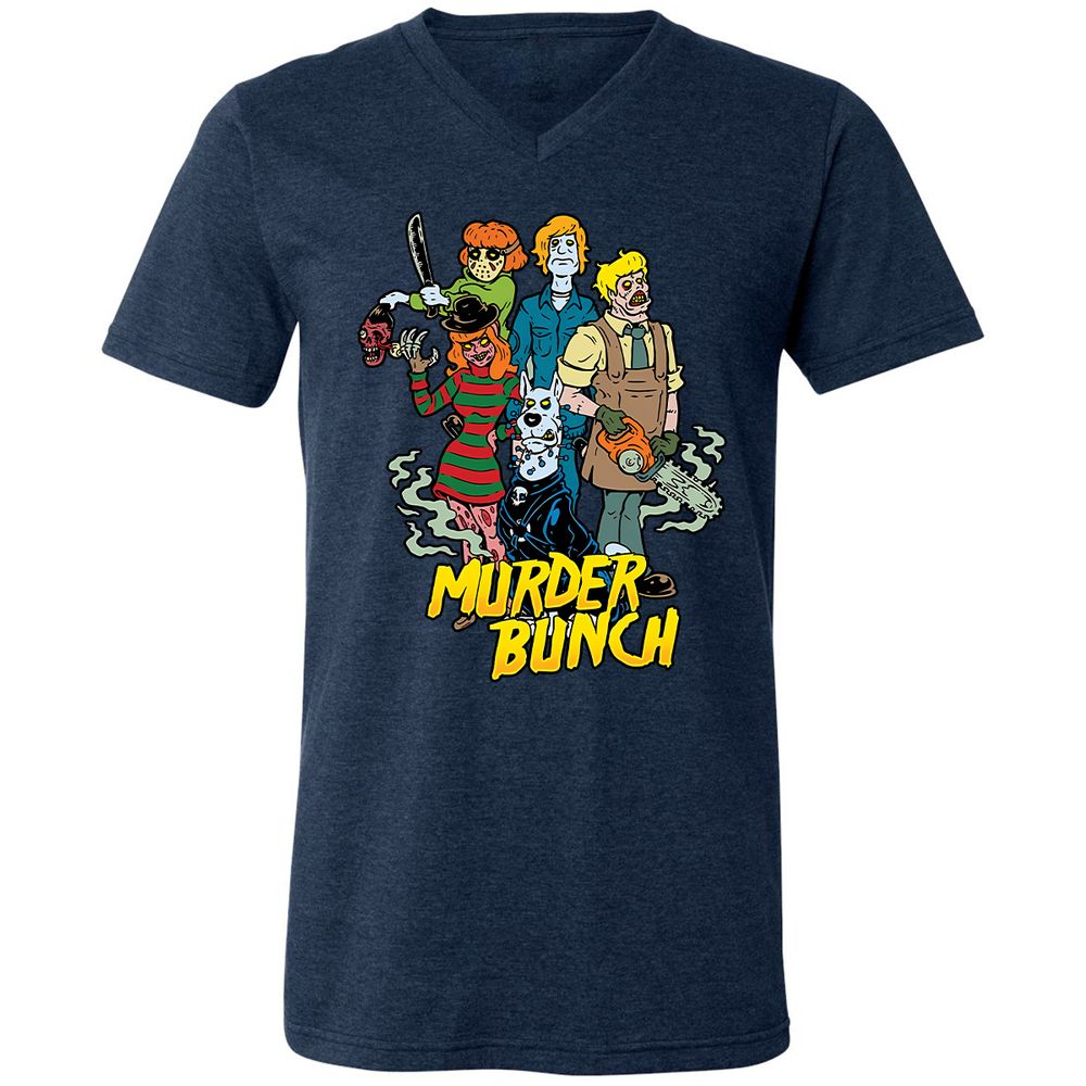 Unisex V-Neck T-Shirt - XA9ZAFZL - Heather Navy - 15