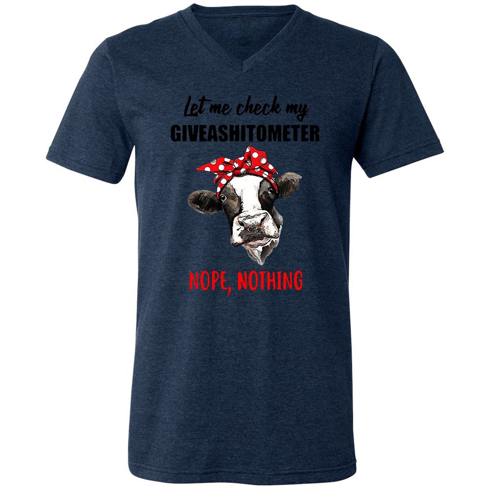 Unisex V-Neck T-Shirt - NSMF3DTH - Heather Navy - 15