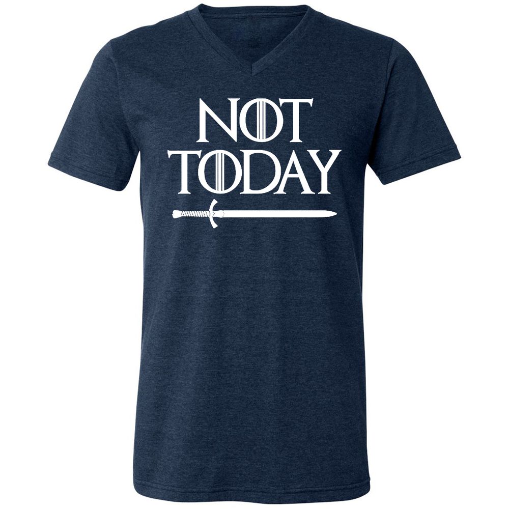Unisex V-Neck T-Shirt - 6VK8F97Y - Heather Navy - 15