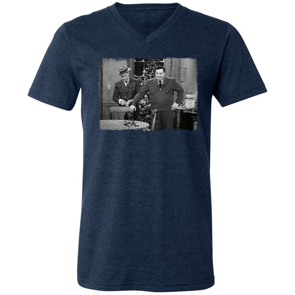 Unisex V-Neck T-Shirt - ZUZRZUPZ - Heather Navy - 15