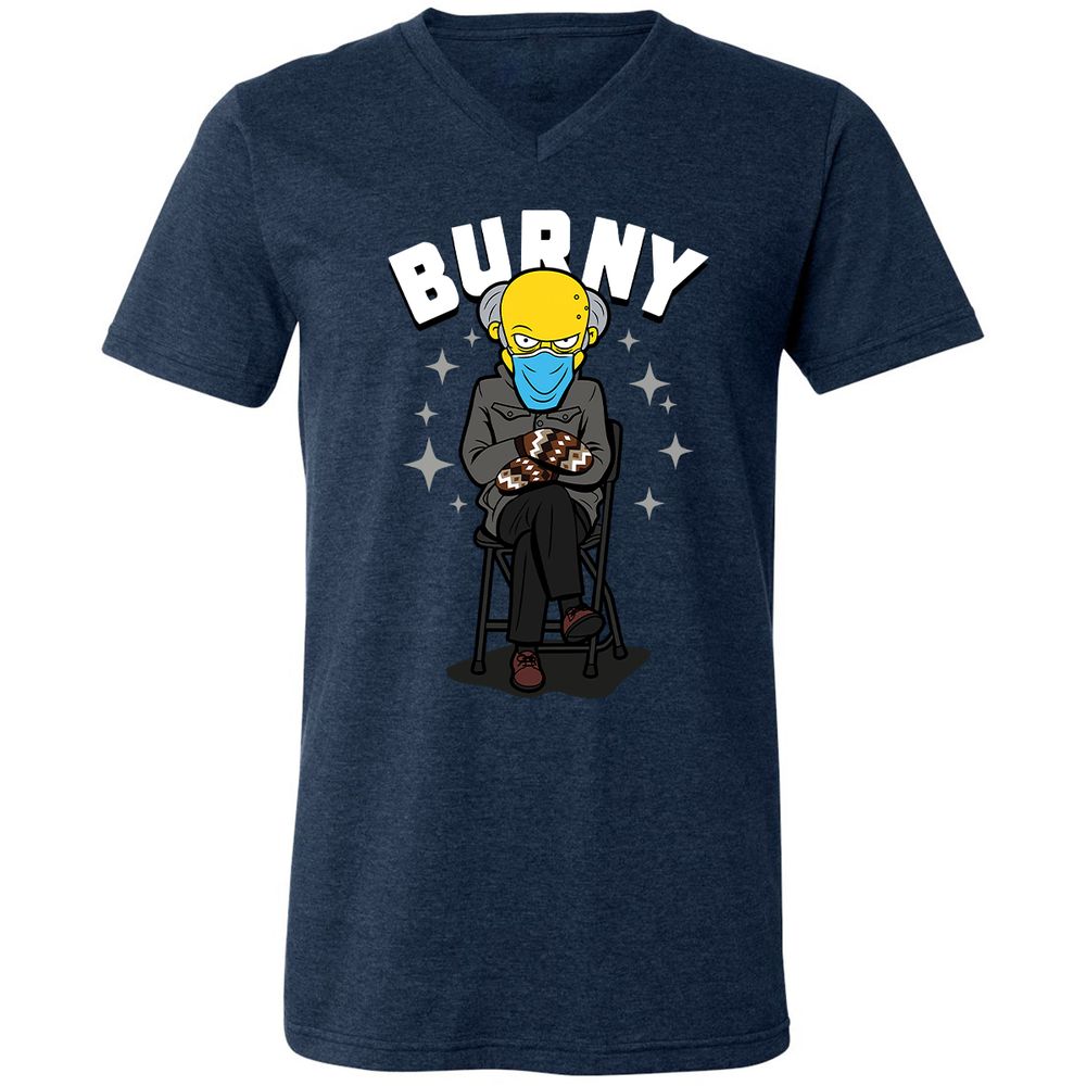 Unisex V-Neck T-Shirt - GCMK9PAW - Heather Navy - 15