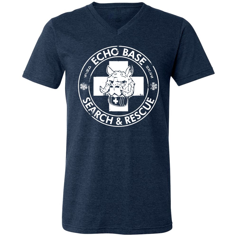 Unisex V-Neck T-Shirt - 3XMZRWMU - Heather Navy - 15