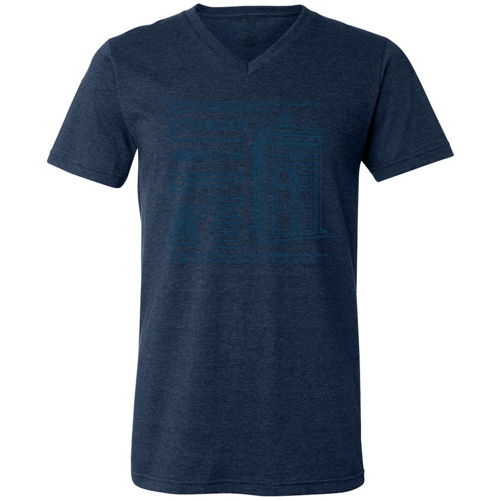Unisex V-Neck T-Shirt - 846VQHVP - Heather Navy - 15