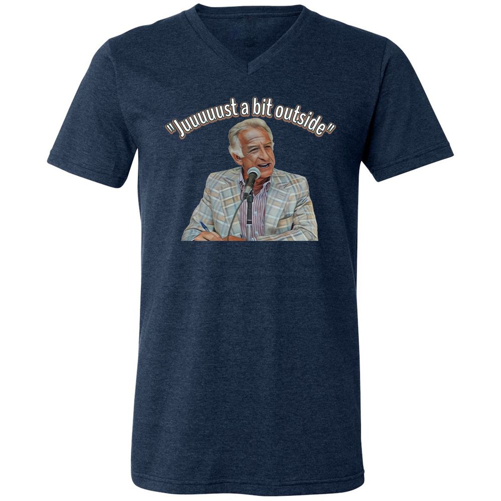 Unisex V-Neck T-Shirt - ZEHZ4F7U - Heather Navy - 15