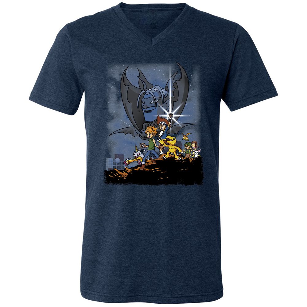 Unisex V-Neck T-Shirt - TCMMZNG4 - Heather Navy - 15