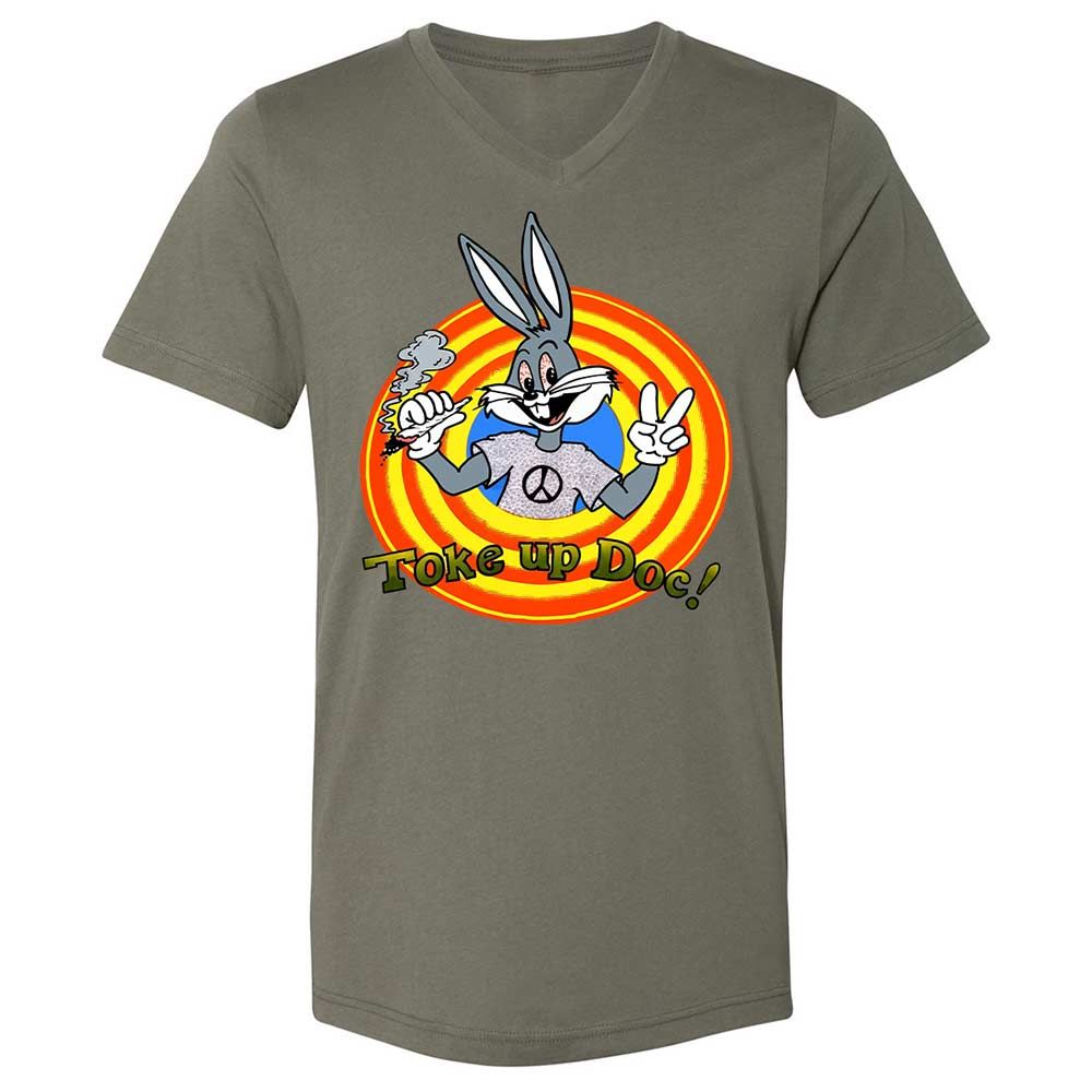 Unisex V-Neck T-Shirt - 3EPG2YFU - Military Green - 15