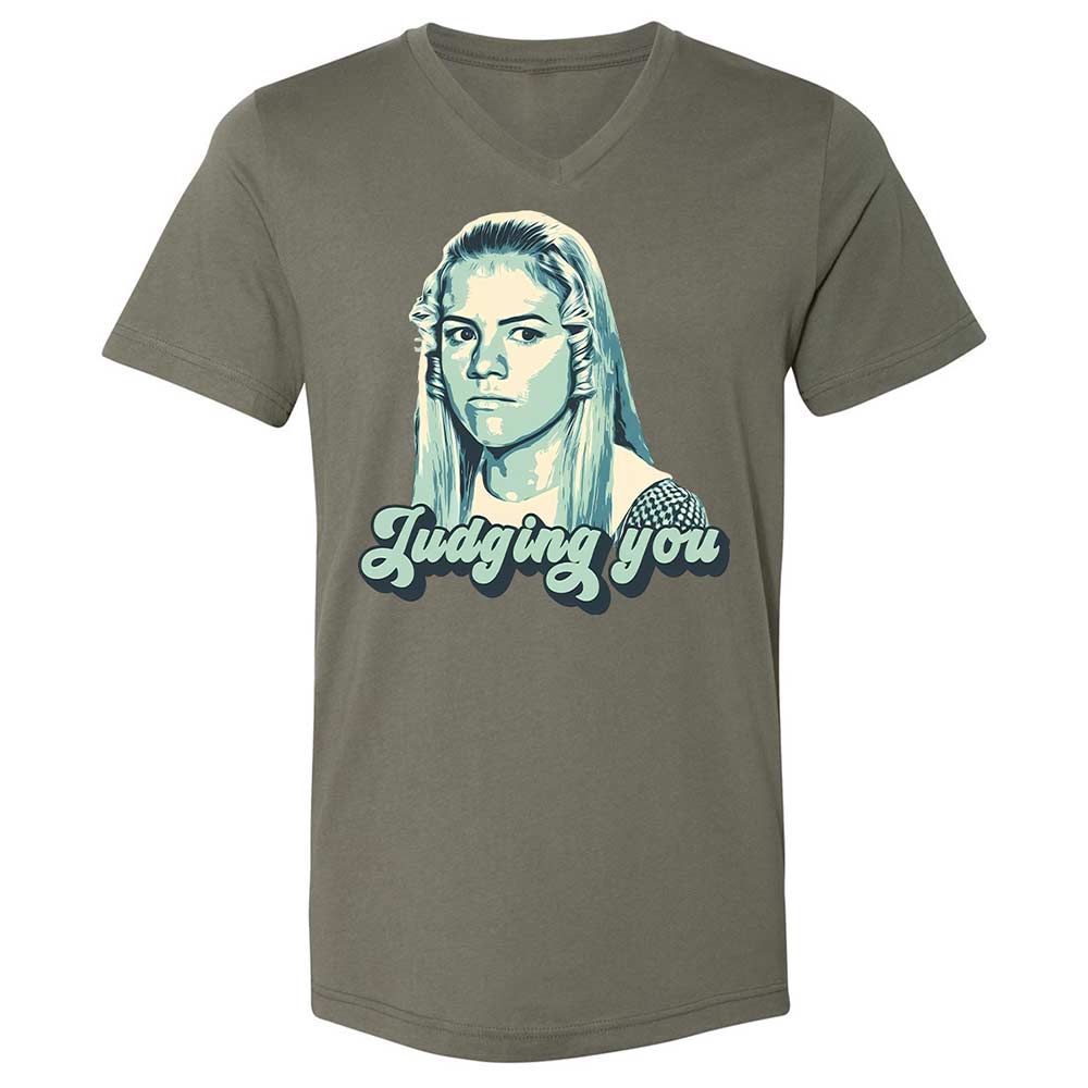 Unisex V-Neck T-Shirt - AMK3EHDQ - Military Green - 15