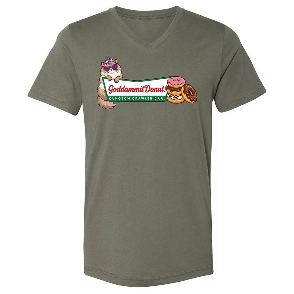 Unisex V-Neck T-Shirt - 1D8E95F4 - Military Green - 15