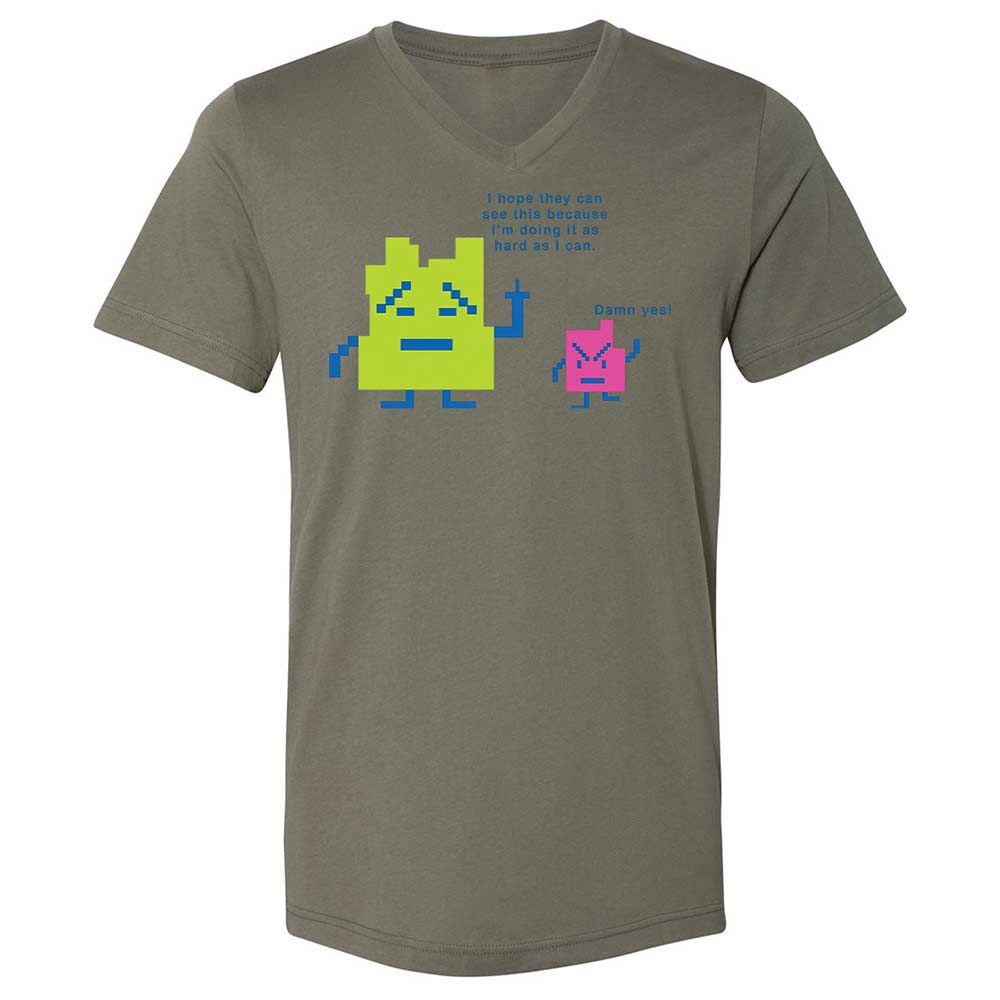 Unisex V-Neck T-Shirt - FJ7DM54A - Military Green - 15
