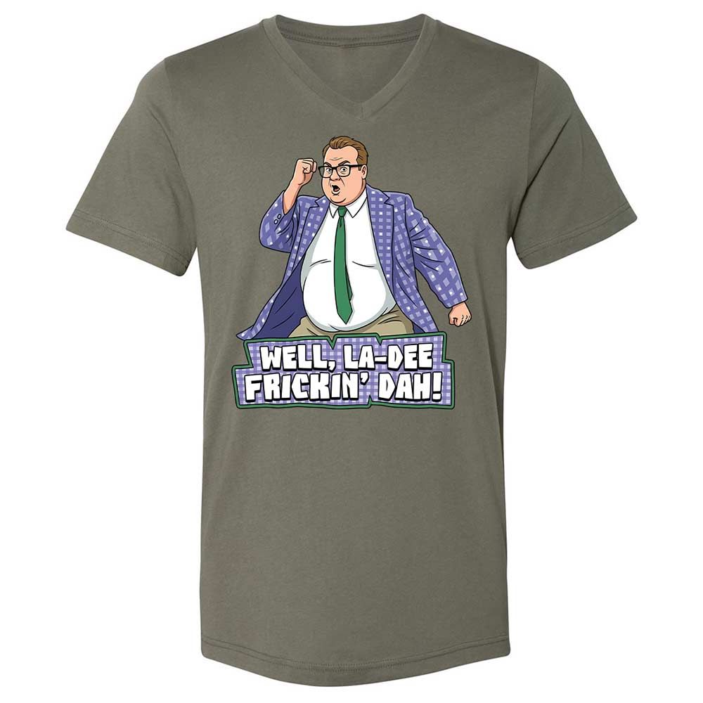 Unisex V-Neck T-Shirt - C4QNJ85R - Military Green - 15