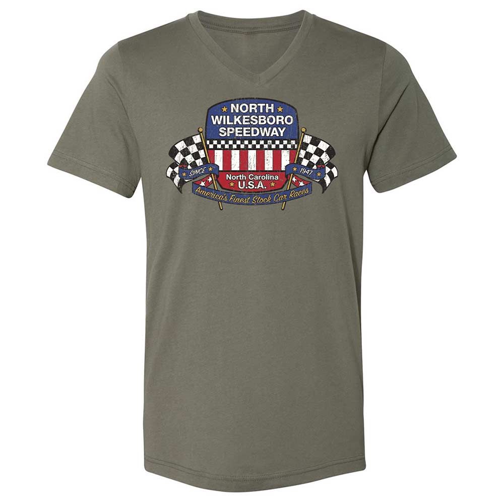 Unisex V-Neck T-Shirt - 8GCRQ53Y - Military Green - 15