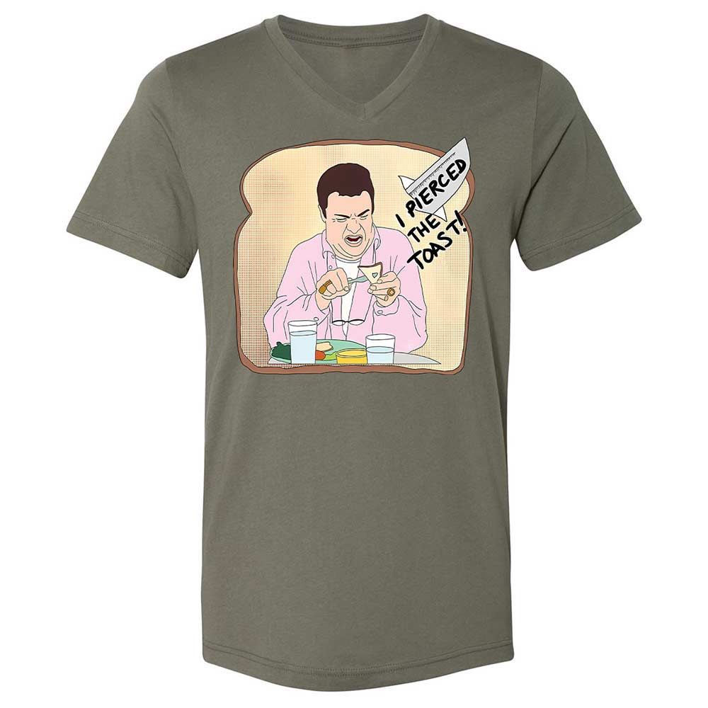 Unisex V-Neck T-Shirt - BRLLBDFF - Military Green - 15