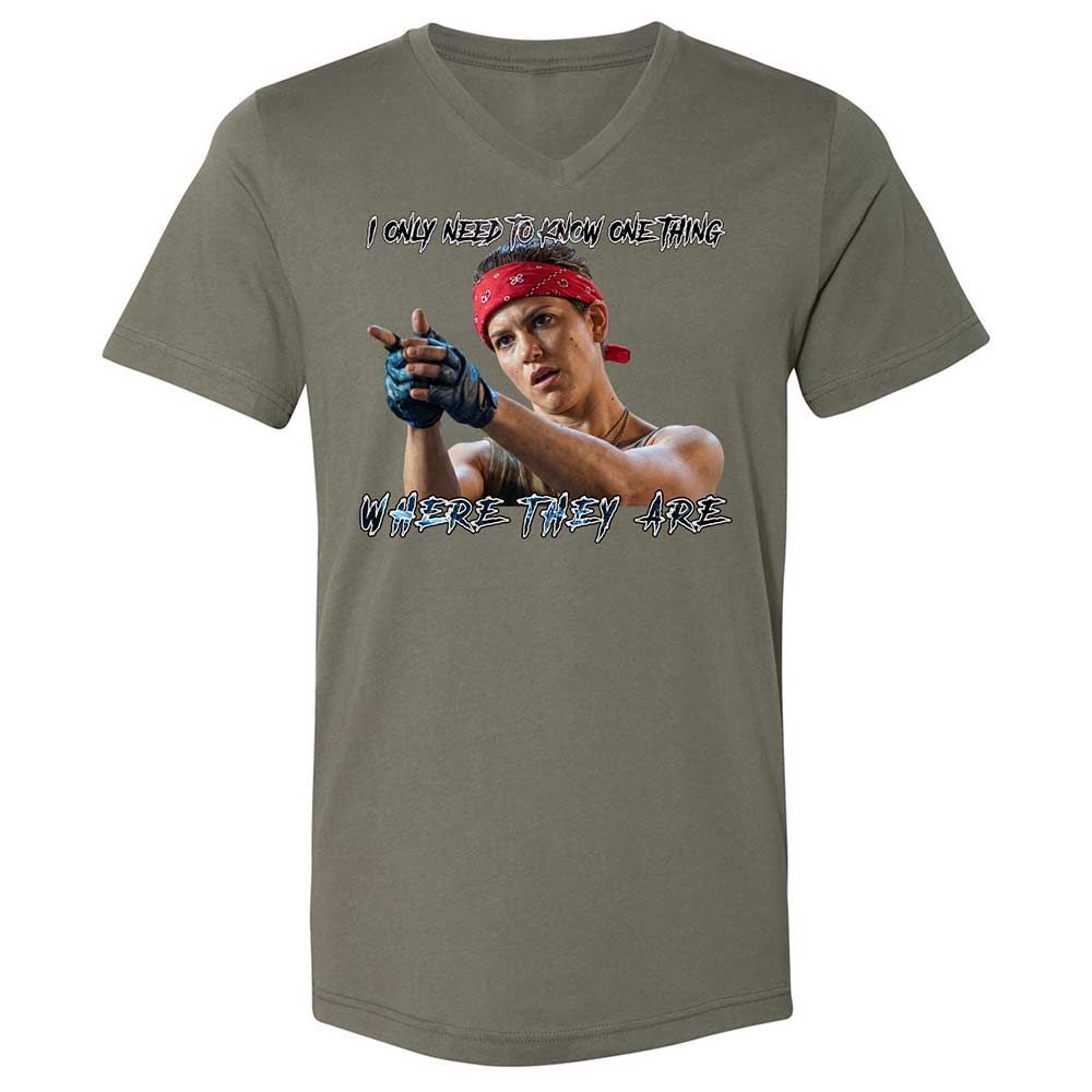 Unisex V-Neck T-Shirt - HF3YK7CA - Military Green - 15