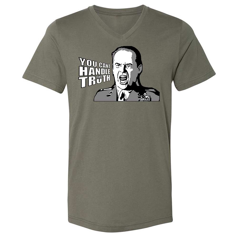Unisex V-Neck T-Shirt - QATNX3CV - Military Green - 15