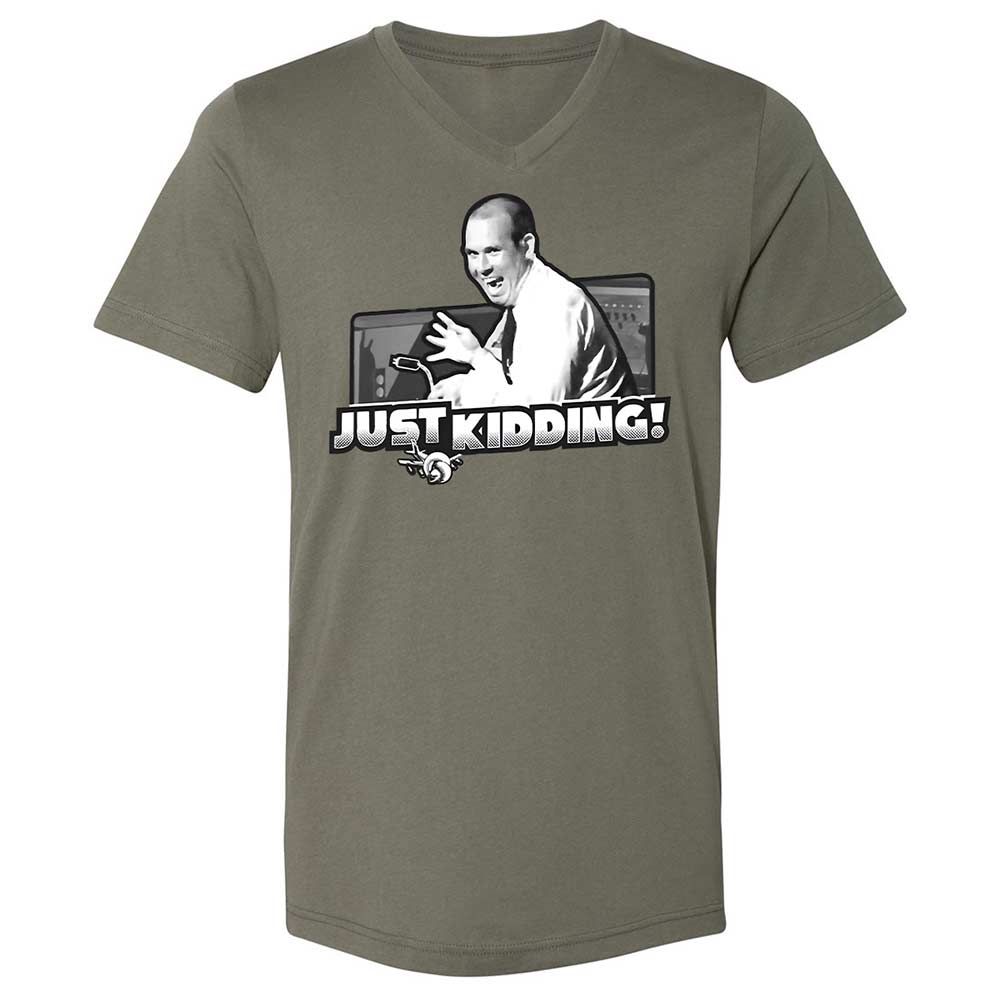 Unisex V-Neck T-Shirt - JZWFLF69 - Military Green - 15