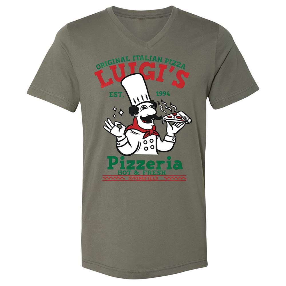 Unisex V-Neck T-Shirt - UAEK7RUU - Military Green - 15
