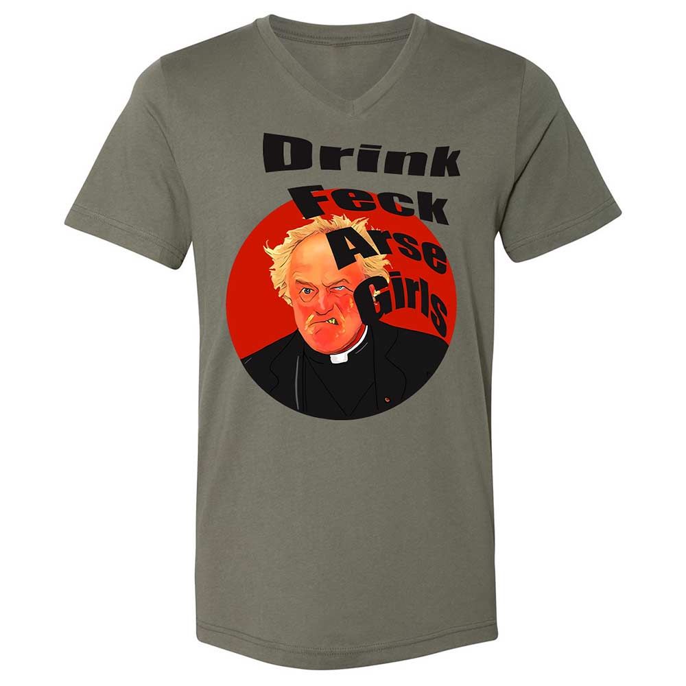 Unisex V-Neck T-Shirt - HTFWXHSP - Military Green - 15